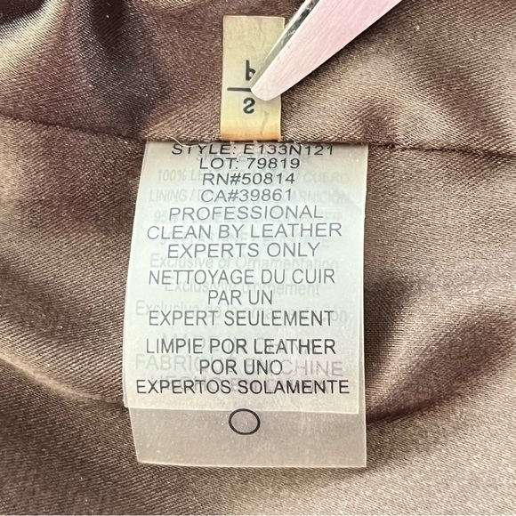 Elie Tahari Brown Genuine Leather Embellished w/ Tassels Blazer Jacket Sz. Small - Picture 11 of 15